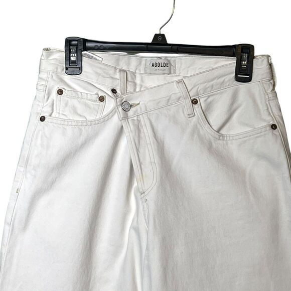 Agolde Jeans Womens Size 27 White Straight Organic Cotton Criss Cross Button Fly - Picture 13 of 15